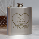 Personalised 6oz Silver Maid Of Honour Hip Flask - Hip Flasks