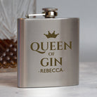 Personalised 6oz Silver Queen Of Hip Flask - Hip Flasks