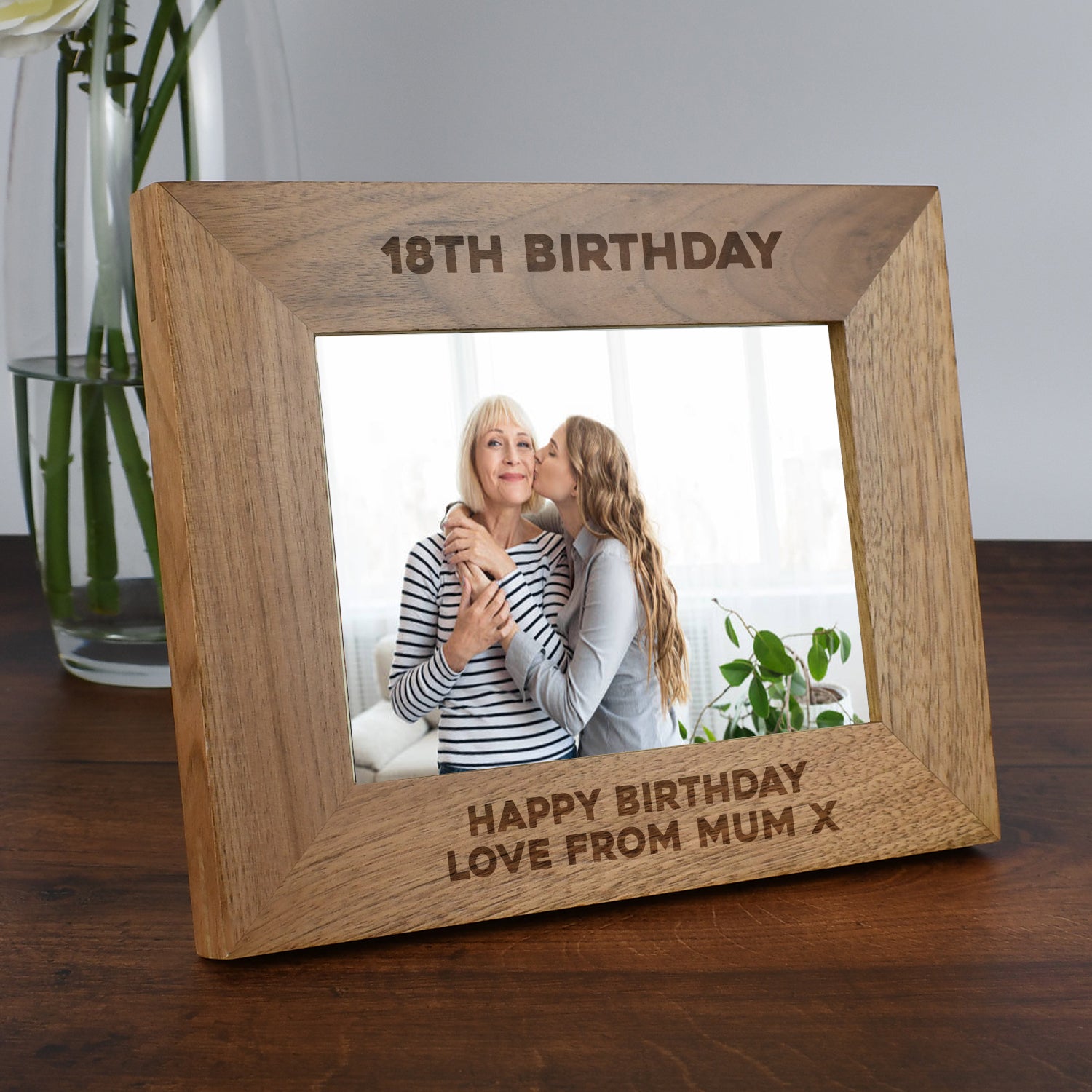Personalised Wooden 7x5 Landscape 18th Birthday Frame - Photo Frames