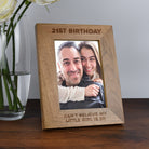 Personalised Wooden 5x7 21st Birthday Frame - Photo Frames