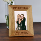 Personalised Wooden 4x6 21st Birthday Frame - Photo Frames