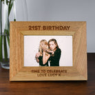 Personalised Wooden 6x4 Landscape 21st Birthday Frame - Photo Frames