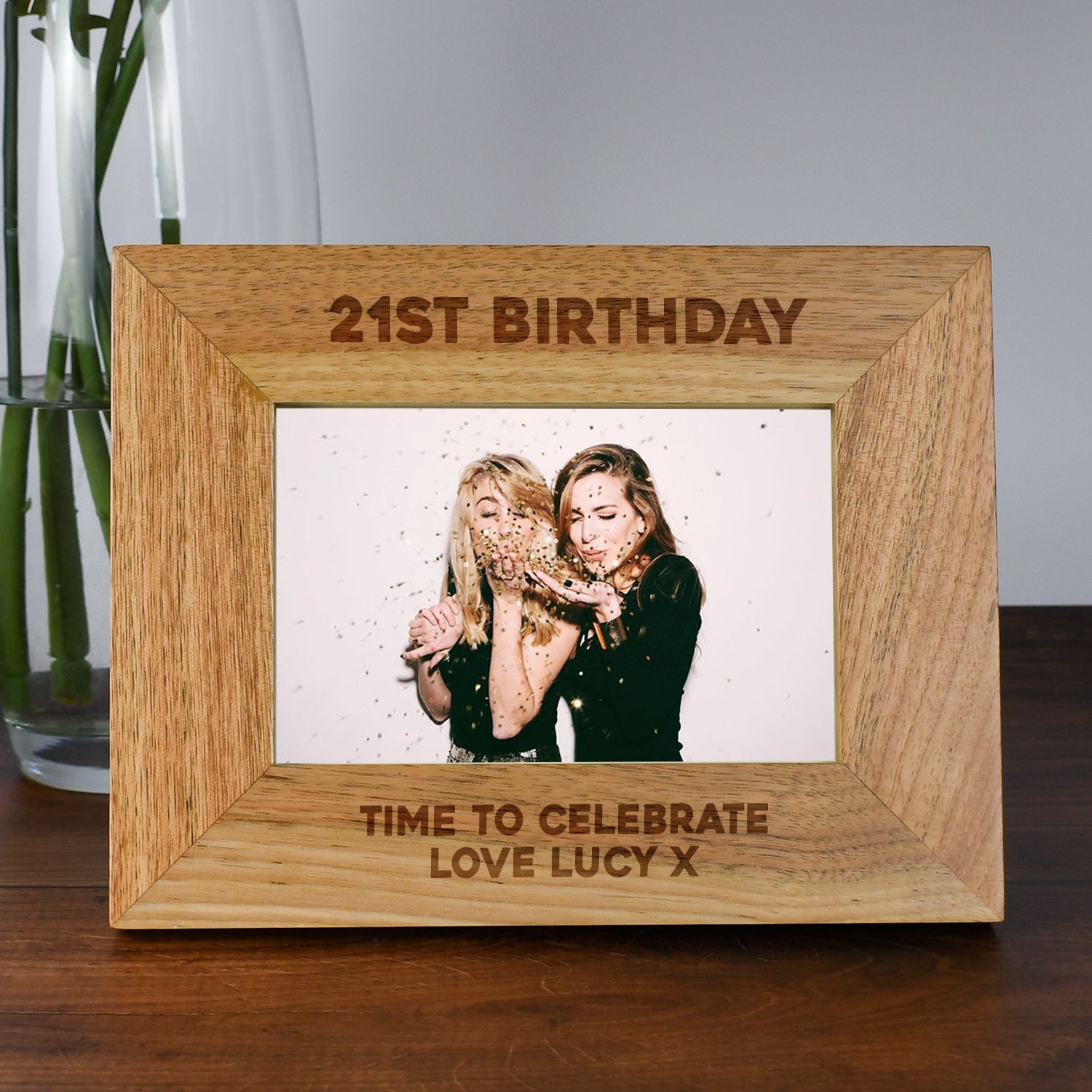 Personalised Wooden 6x4 Landscape 21st Birthday Frame - Photo Frames