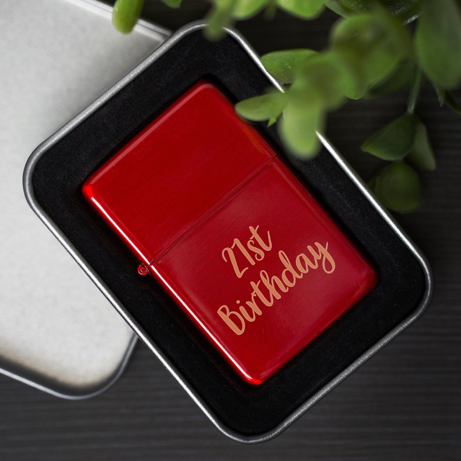 Engraved 21st Birthday Red Ice Lighter & Gift Box - Lighters