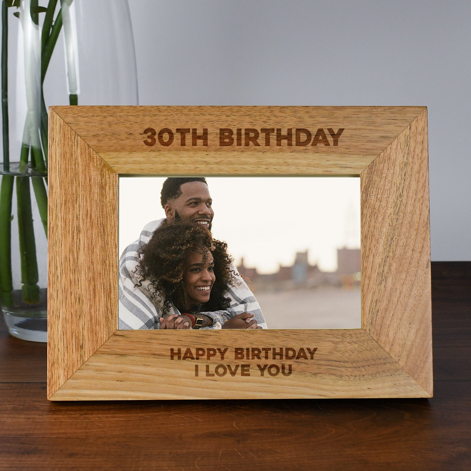 Personalised Wooden 6x4 Landscape 30th Birthday Frame - Photo Frames