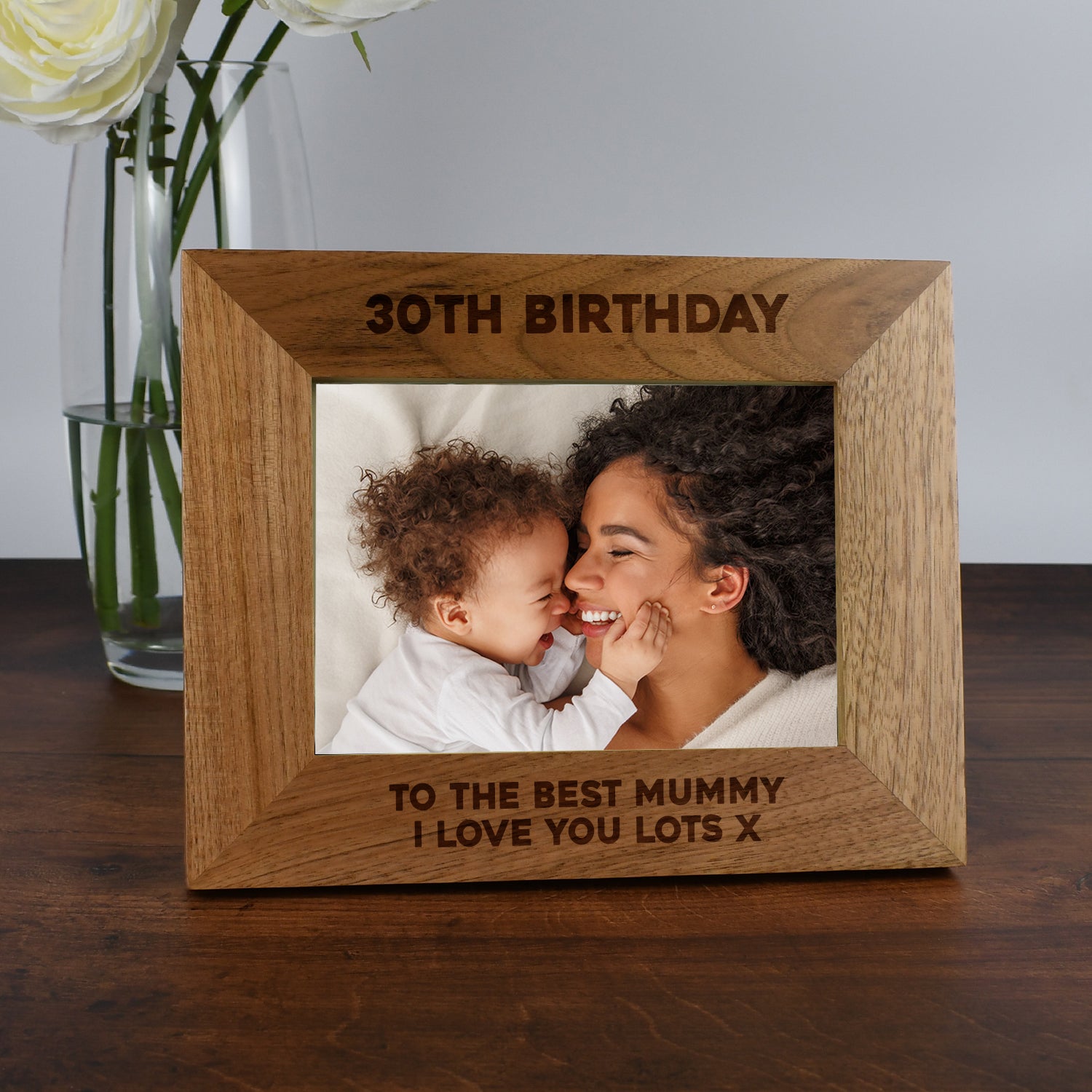 Personalised Wooden 7x5 Landscape 30th Birthday Frame - Photo Frames