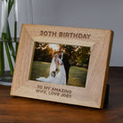 Personalised Wooden 6x4 Landscape 30th Birthday Frame - Photo Frames