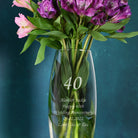 Personalised 40 Years Glass Bullet Vase - Bullet Vase