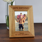 Personalised Wooden 4x6 40th Birthday Frame - Photo Frames