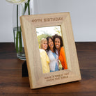 Personalised Wooden 4x6 40th Birthday Frame - Photo Frames