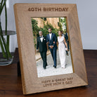 Personalised Wooden 5x7 40th Birthday Frame - Photo Frames