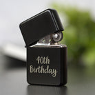 Personalised 40th Birthday Black Lighter & Gift Box - Lighters