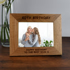 Personalised Wooden 7x5 Landscape 40th Birthday Frame - Photo Frames