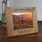 Personalised Wooden 7x5 Landscape 40th Birthday Frame - Photo Frames