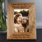 Personalised Wooden 5x7 Moon & Back Frame - Photo Frames