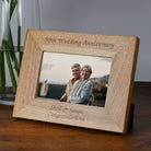Personalised Wooden 6x4 Landscape 50th Wedding Anniversary Frame - Photo Frames
