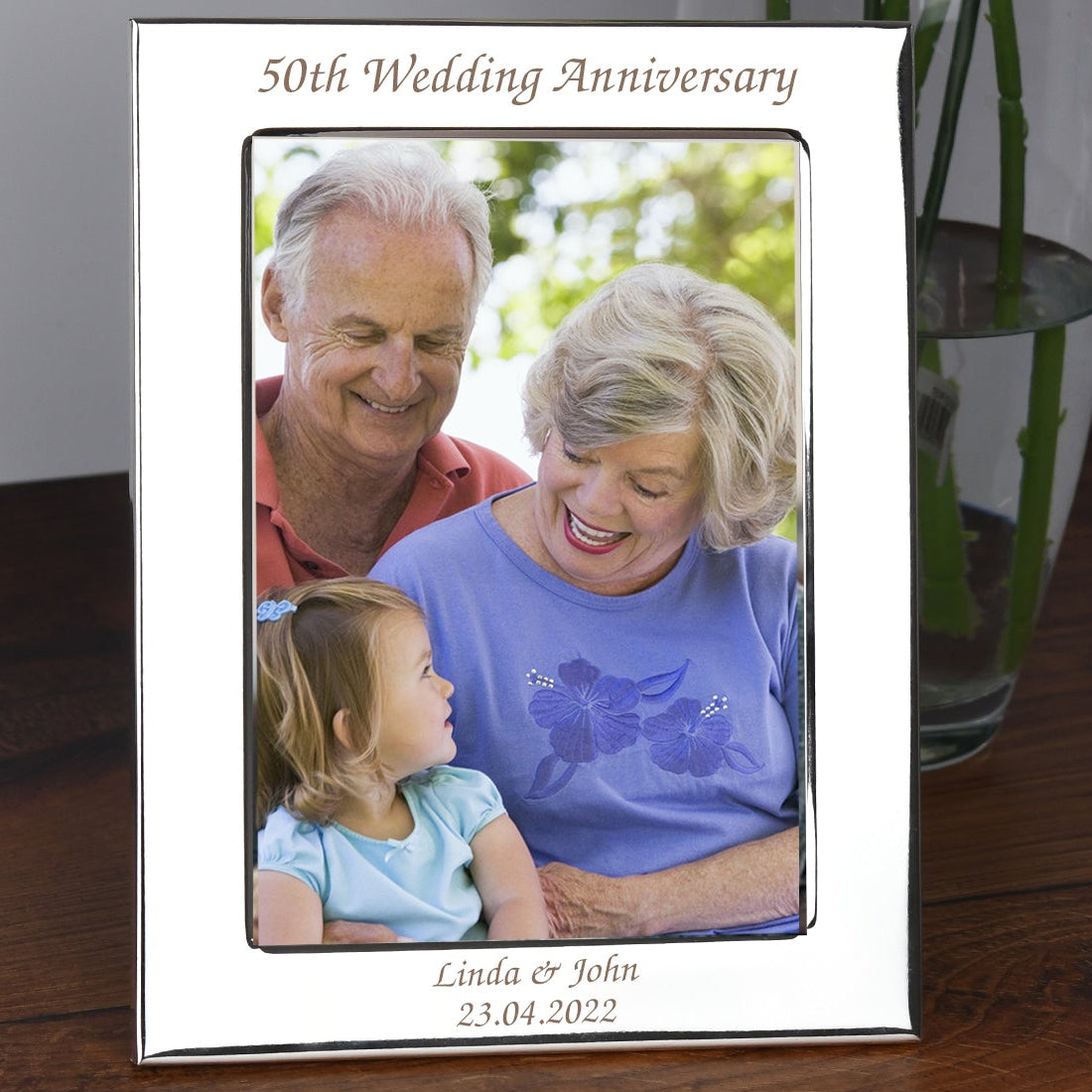 Personalised Silver 50th Wedding Anniversary Photo Frame - Photo Frames