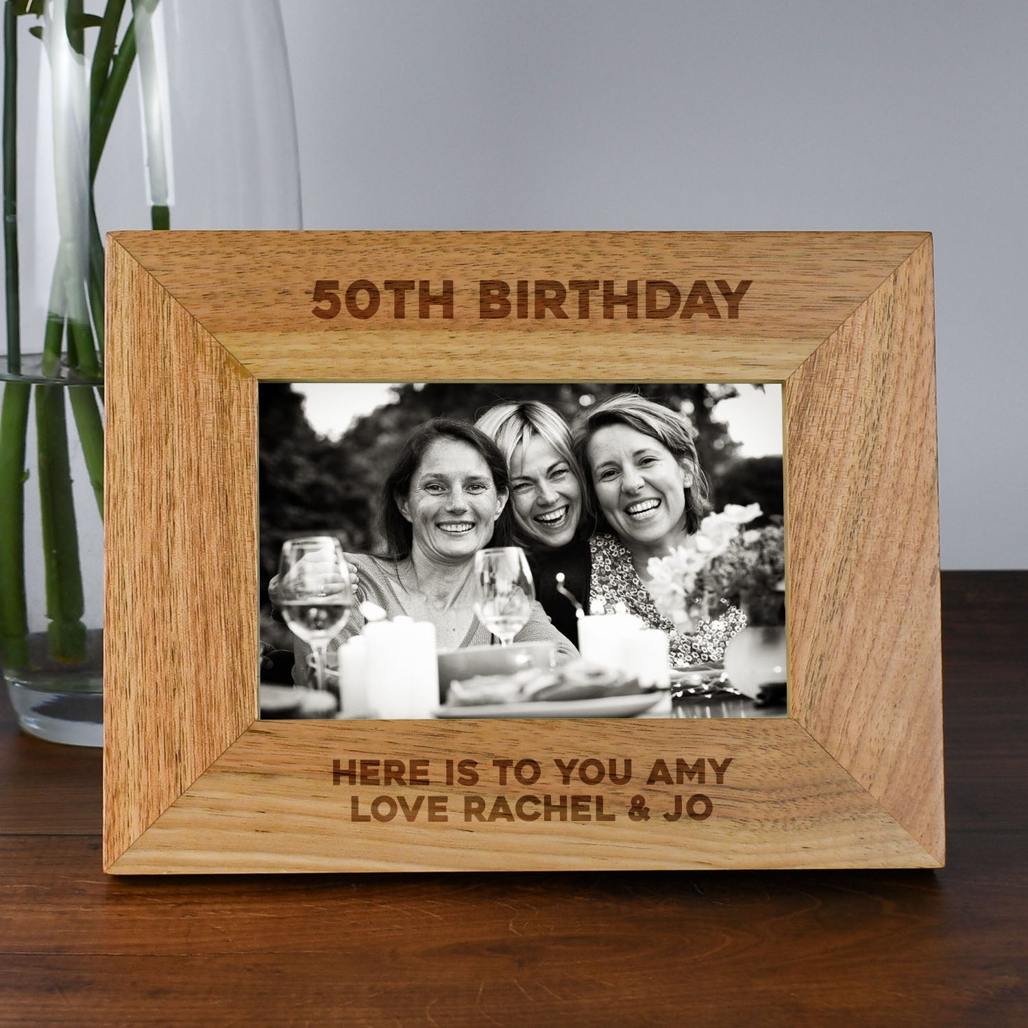 Personalised Wooden 6x4 Landscape 50th Birthday Frame - Photo Frames