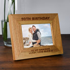Personalised Wooden 6x4 Landscape 50th Birthday Frame - Photo Frames
