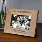 Personalised Wooden 6x4 Landscape 50th Birthday Frame - Photo Frames