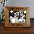 Personalised Wooden 7x5 Landscape 50th Birthday Frame - Photo Frames