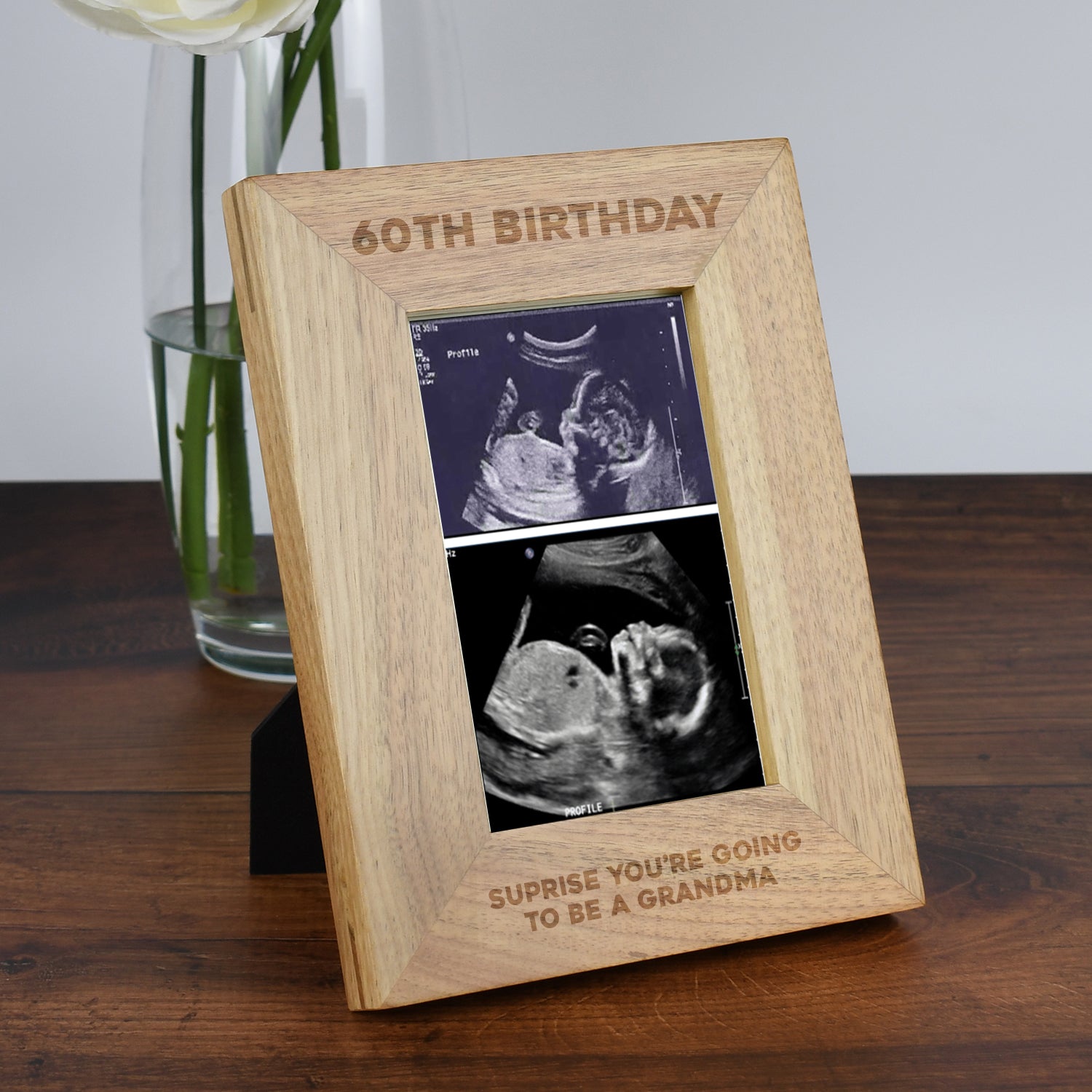Personalised Wooden 4x6 60th Birthday Frame - Photo Frames