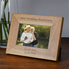 Personalised Wooden 6x4 Landscape 60th Wedding Anniversary Frame - Photo Frames