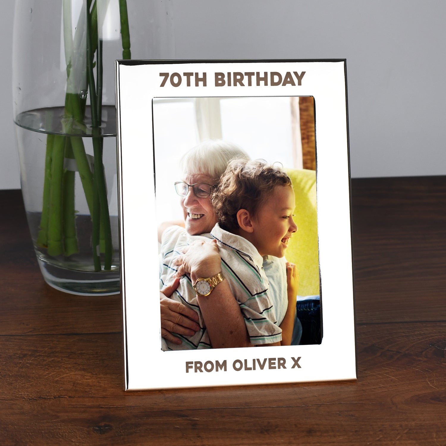 Personalised Silver 4x6 70th Birthday Photo Frame - Photo Frames