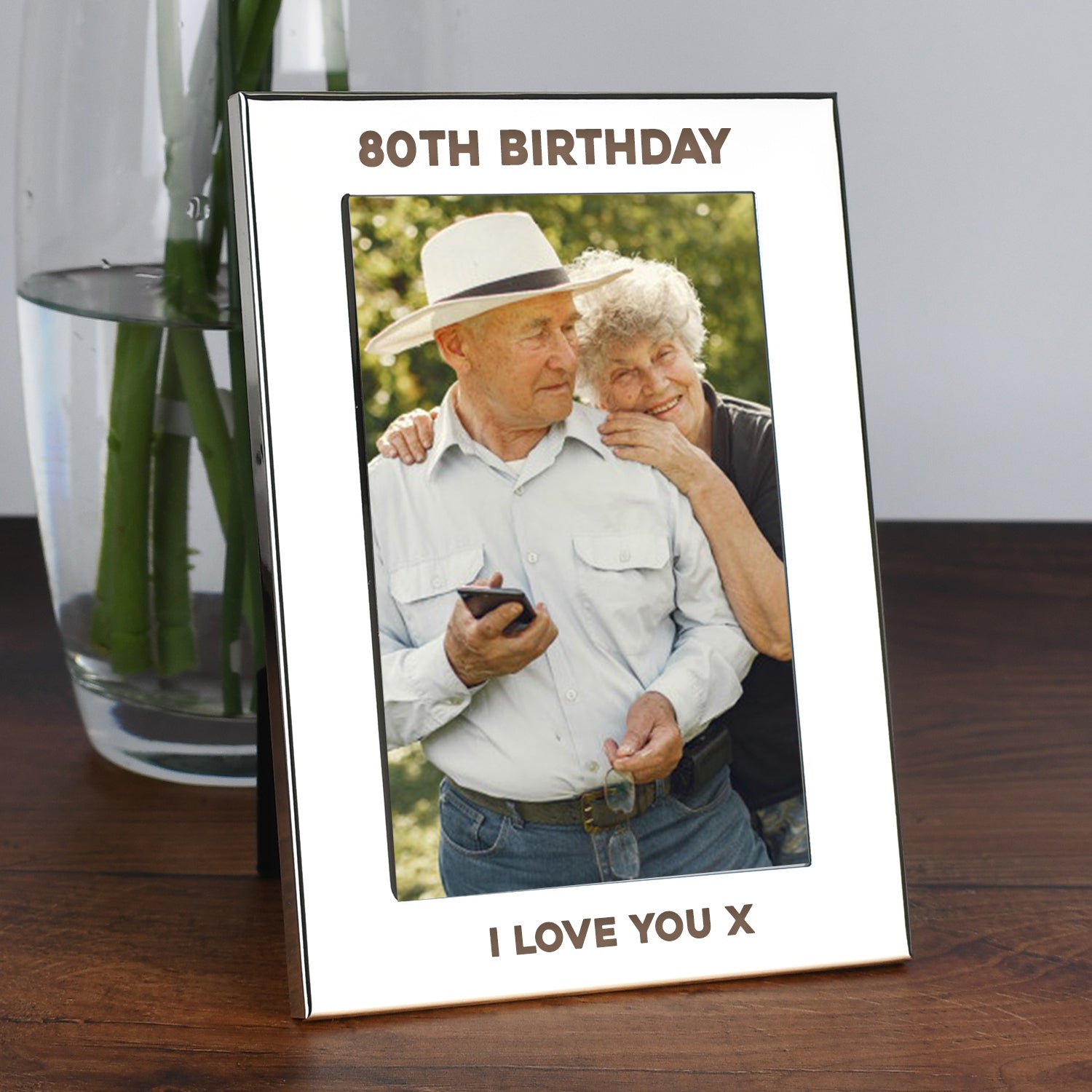 Personalised Silver 4x6 80th Birthday Photo Frame - Photo Frames