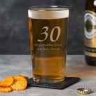 Personalised Birthday Age Pint Glass - Beer Glasses