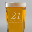 Personalised Birthday Age Pint Glass - Beer Glasses