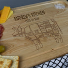 Personalised Cuts Of Beef Large Wooden Meat Chopping Board - Chopping Boards