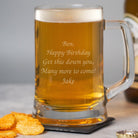 Personalised Any Message Glass Pint Stern Tankard - Beer Glasses