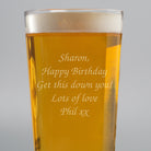 Personalised Any Message Pint Glass - Beer Glasses