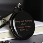 Personalised Message Black Pocket Fob Watch - Pocket Watches