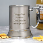 Personalised Message Silver Stainless Steel Tankard - Stainless Steel Tankards
