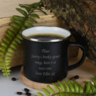 Personalised Any Message Enamel Camping Mug - Black - Mugs