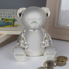 Personalised Silver Teddy Bear Money Box - Money Boxes