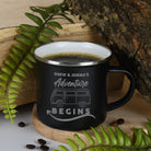 Personalised Adventure Begins Enamel Camping Mug - Black - Mugs