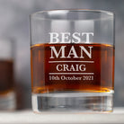Personalised Best Man Glass Tumbler - Glass Tumblers