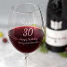 Personalised Large Birthday Wine Glass - Wine Glasses