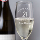 Personalised Birthday Champagne Flute Glass - Champagne Flutes
