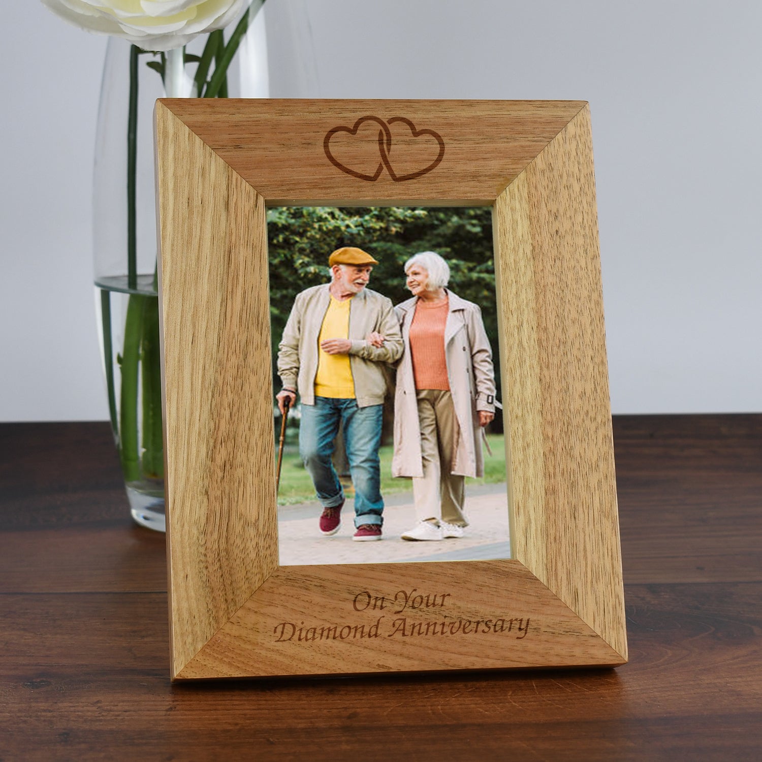 Personalised Wooden 4x6 On Your Diamond Anniversary Frame - Photo Frames