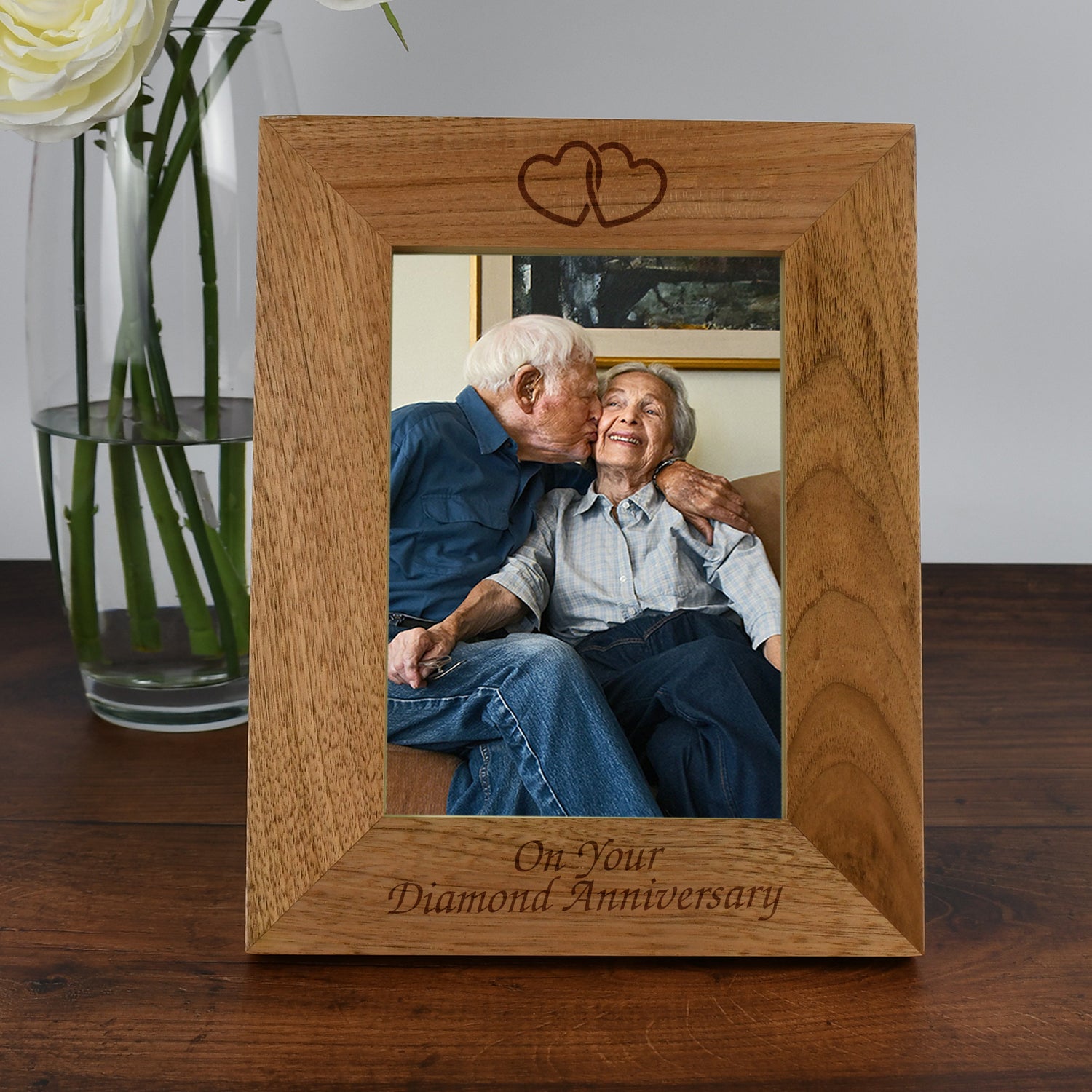 Personalised Wooden 5x7 On Your Diamond Anniversary Frame - Photo Frames