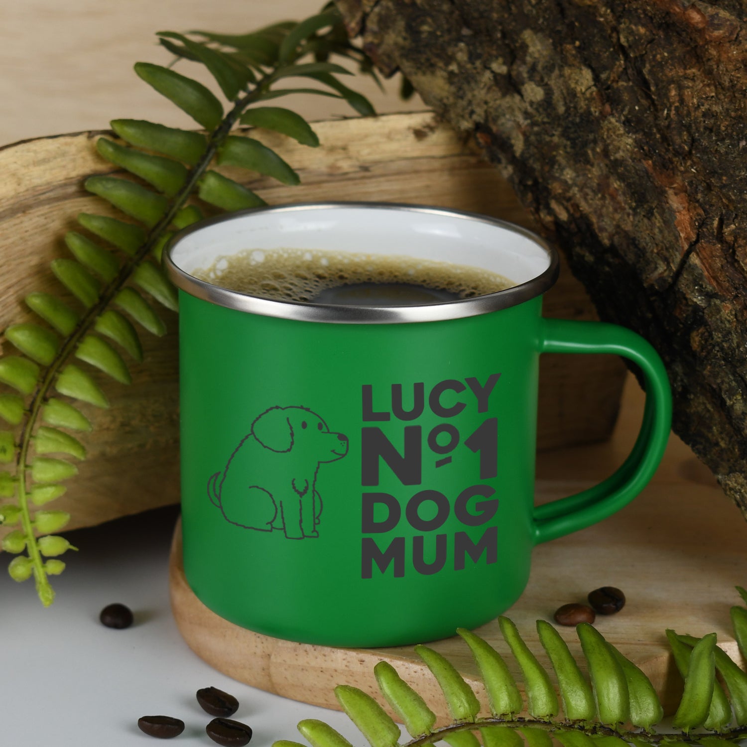 Personalised No.1 Dog Mum Enamel Camping Mug - Mugs