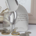 Personalised Message Silver Elephant Money Box - Money Boxes