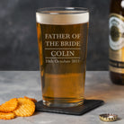 Personalised Father Of The Bride Pint Glass - Beer Glasses