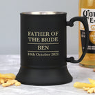 Personalised Father Of The Bride Matt Black Stainless Steel Tankard - Stainless Steel Tankards