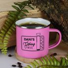 Personalised Fishing Enamel Camping Mug - Pink - Mugs