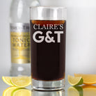 Personalised G&T Hi Ball Glass - Hi Ball Glass